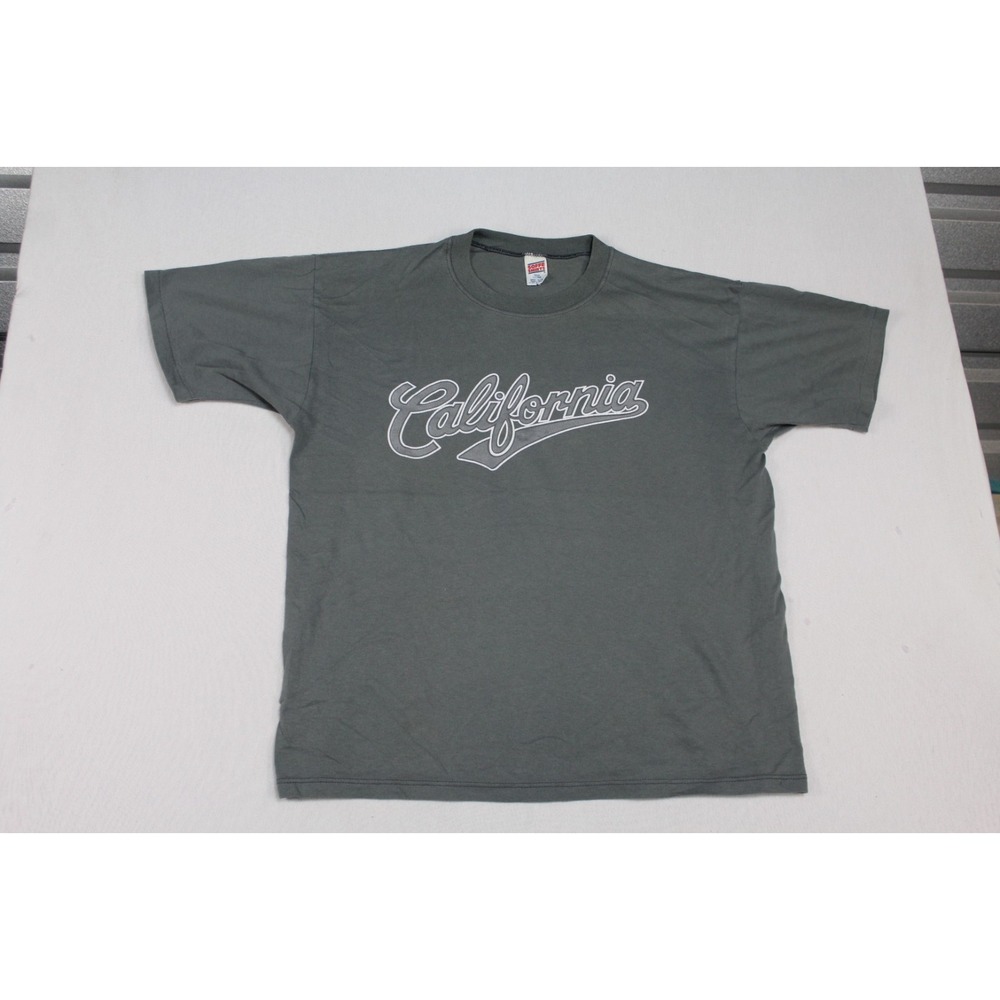 Soffe T-Shirt Mens Large Gray Excellent California Graphic Made In USA Cotton